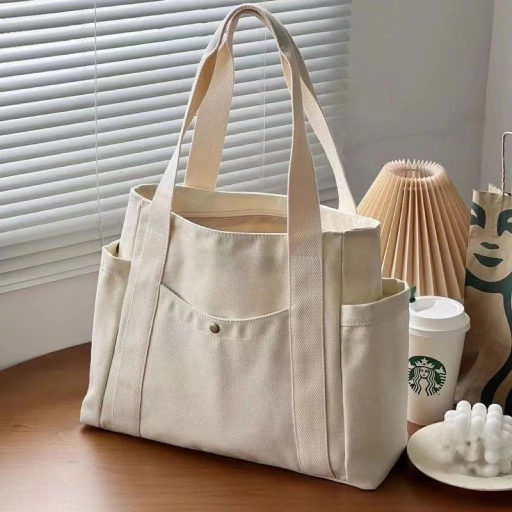Canvas Tote Bag – Large Capacity Work & Shopping Tote
