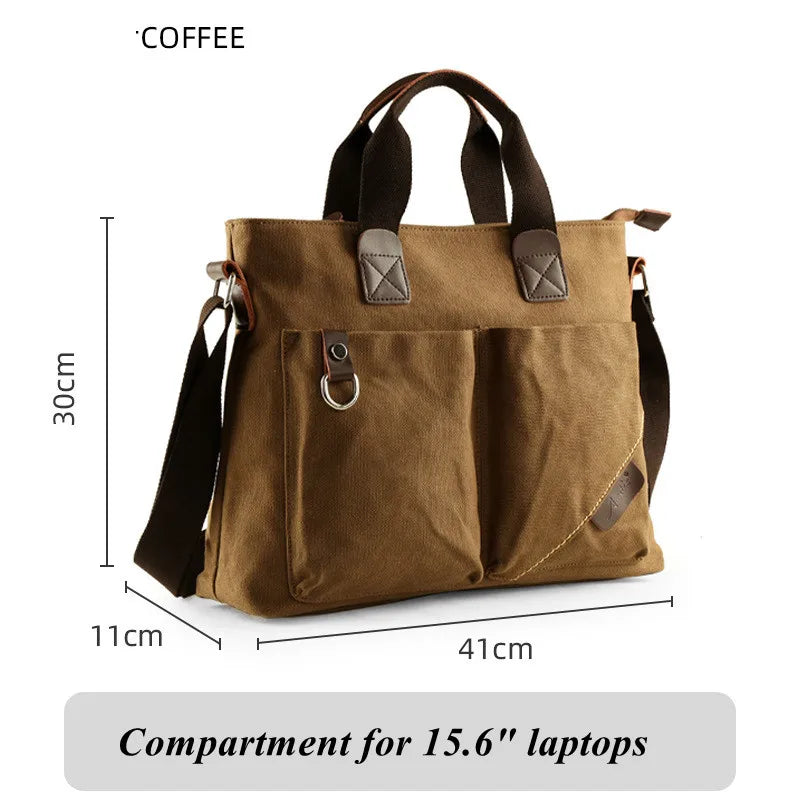 Luxury Canvas Business Travel Crossbody Bag-Signature