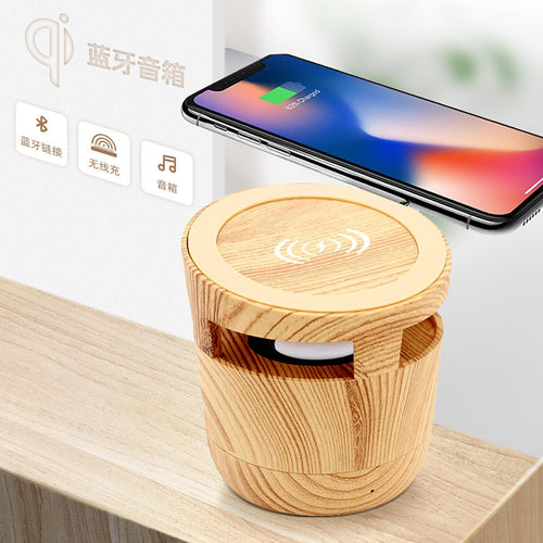 Vintage Wood Grain Bluetooth Speaker – Compact Subwoofer