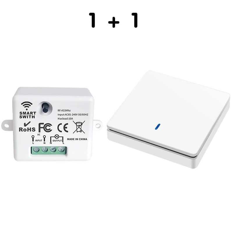 433MHz Wireless Smart Wall Switch 86 Panel Remote Control