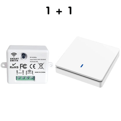 433MHz Wireless Smart Wall Switch 86 Panel Remote Control
