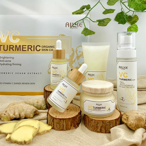 AILKE Organic Turmeric Whitening Set – Vitamin C Brightening & Anti‑Acne Care