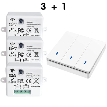 433MHz Wireless Smart Wall Switch 86 Panel Remote Control