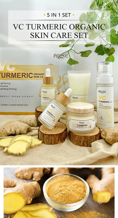 AILKE Organic Turmeric Whitening Set – Vitamin C Brightening & Anti‑Acne Care