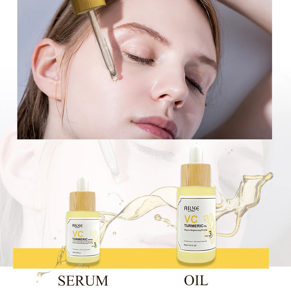 AILKE Organic Turmeric Whitening Set – Vitamin C Brightening & Anti‑Acne Care