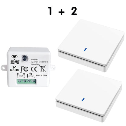 433MHz Wireless Smart Wall Switch 86 Panel Remote Control