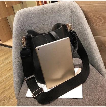 Luxury Designer PU Leather Bucket Bag for Women – Large Capacity Tote & Crossbody Handbag