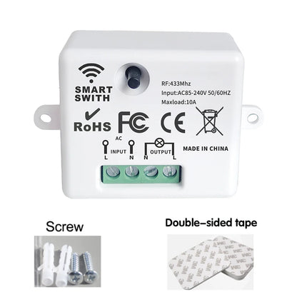 433MHz Wireless Smart Wall Switch 86 Panel Remote Control