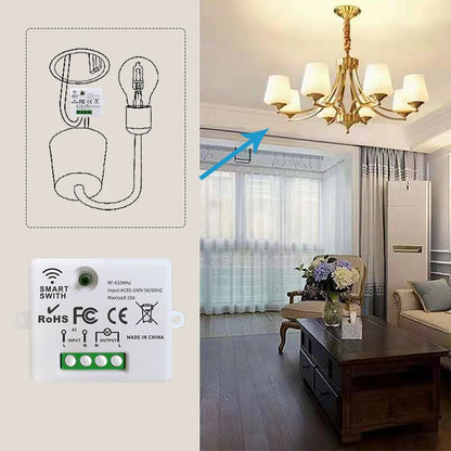 433MHz Wireless Smart Wall Switch 86 Panel Remote Control
