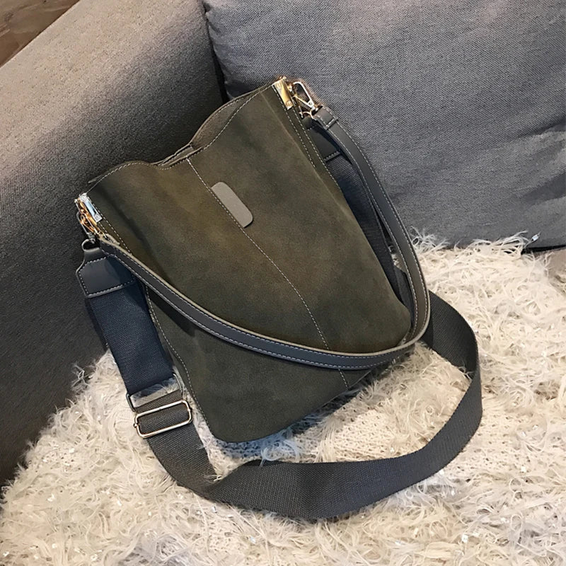 Luxury Designer PU Leather Bucket Bag for Women – Large Capacity Tote & Crossbody Handbag