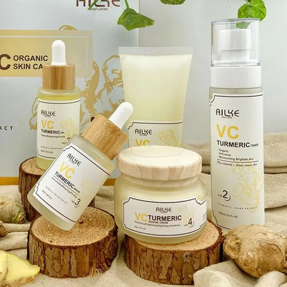 AILKE Organic Turmeric Whitening Set – Vitamin C Brightening & Anti‑Acne Care