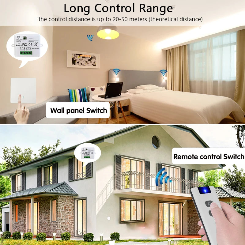 433MHz Wireless Smart Wall Switch 86 Panel Remote Control