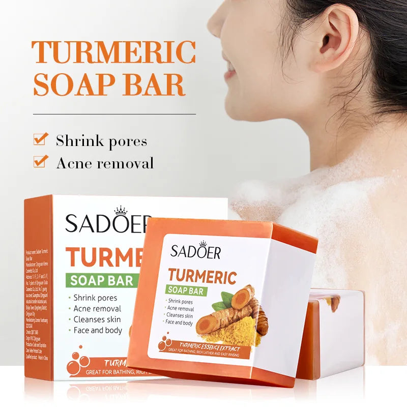 Hand Made Turmeric Soap Body Cleaning  Brightening Face Soap