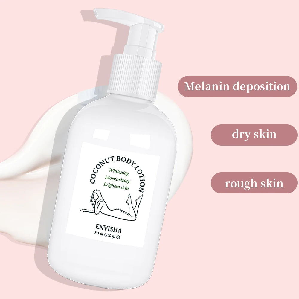 ENVISHA Coconut Oil Body Lotion – Moisturizing Glow for Face & Body