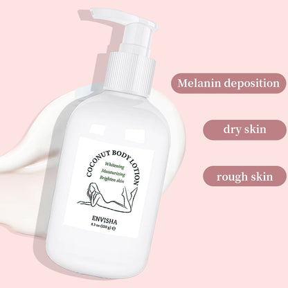 ENVISHA Coconut Oil Body Lotion – Moisturizing Glow for Face & Body
