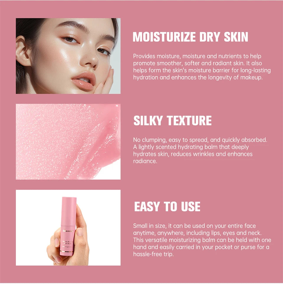 Lakerain Korean Pink Balm Stick – Hydrating Multi‑Use Wrinkle Bounce Balm
