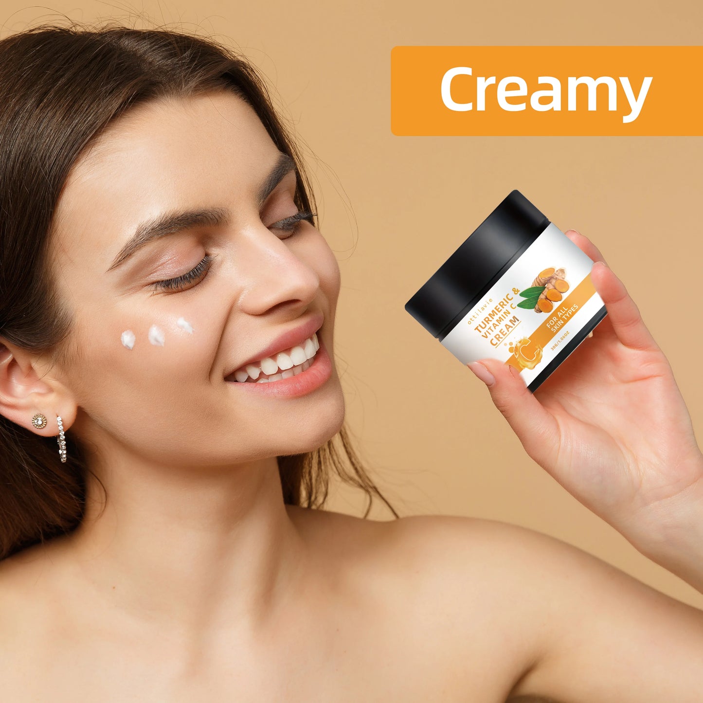Turmeric & Vitamin C Cream – Lightweight Glow for Face & Neck