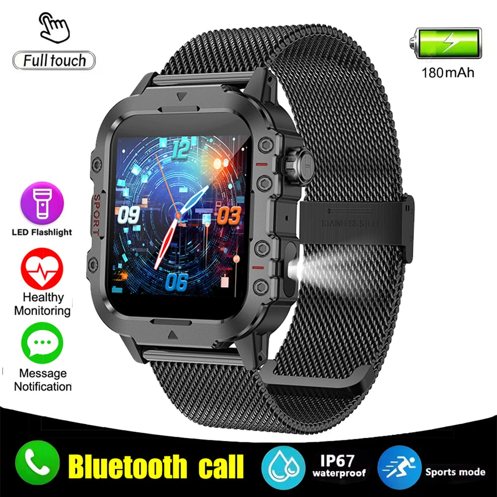 2026 Military Smart Watch Bluetooth Call Fitness Tracker GPS