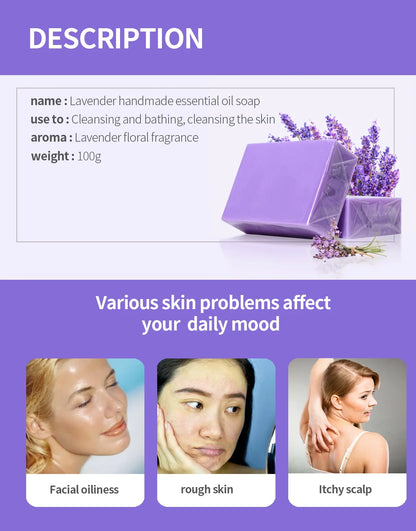 LUXURYTO Lavender Essential Oil Soap – Handmade Hydrating Cleanser