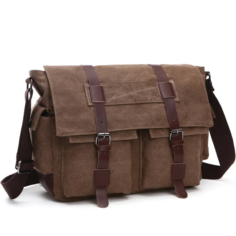 Canvas Men’s Crossbody Laptop Messenger Bag