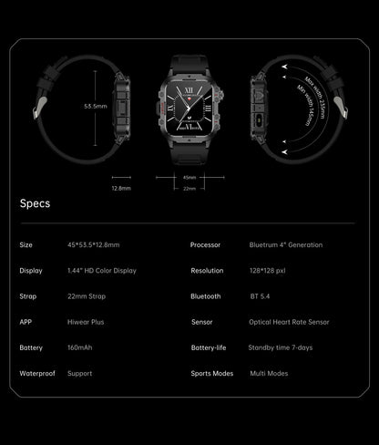 2026 Military Smart Watch Bluetooth Call Fitness Tracker GPS