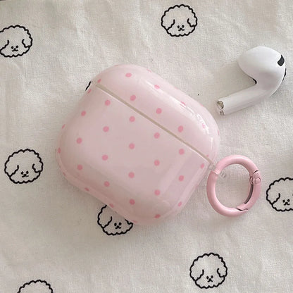 Cute Pink Green Polka Dot Shockproof AirPods Case Cover