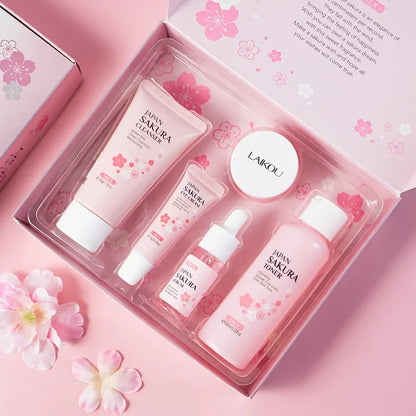 LAIKOU Sakura Skincare Set – 5PCS Moisturizing & Brightening Kit