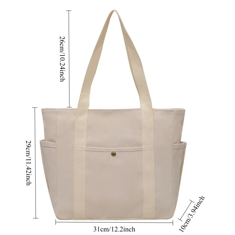 Canvas Tote Bag – Large Capacity Work & Shopping Tote