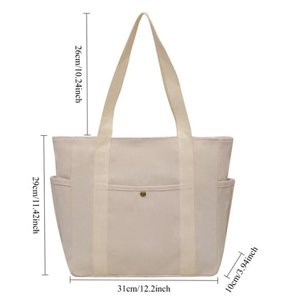Canvas Tote Bag – Large Capacity Work & Shopping Tote