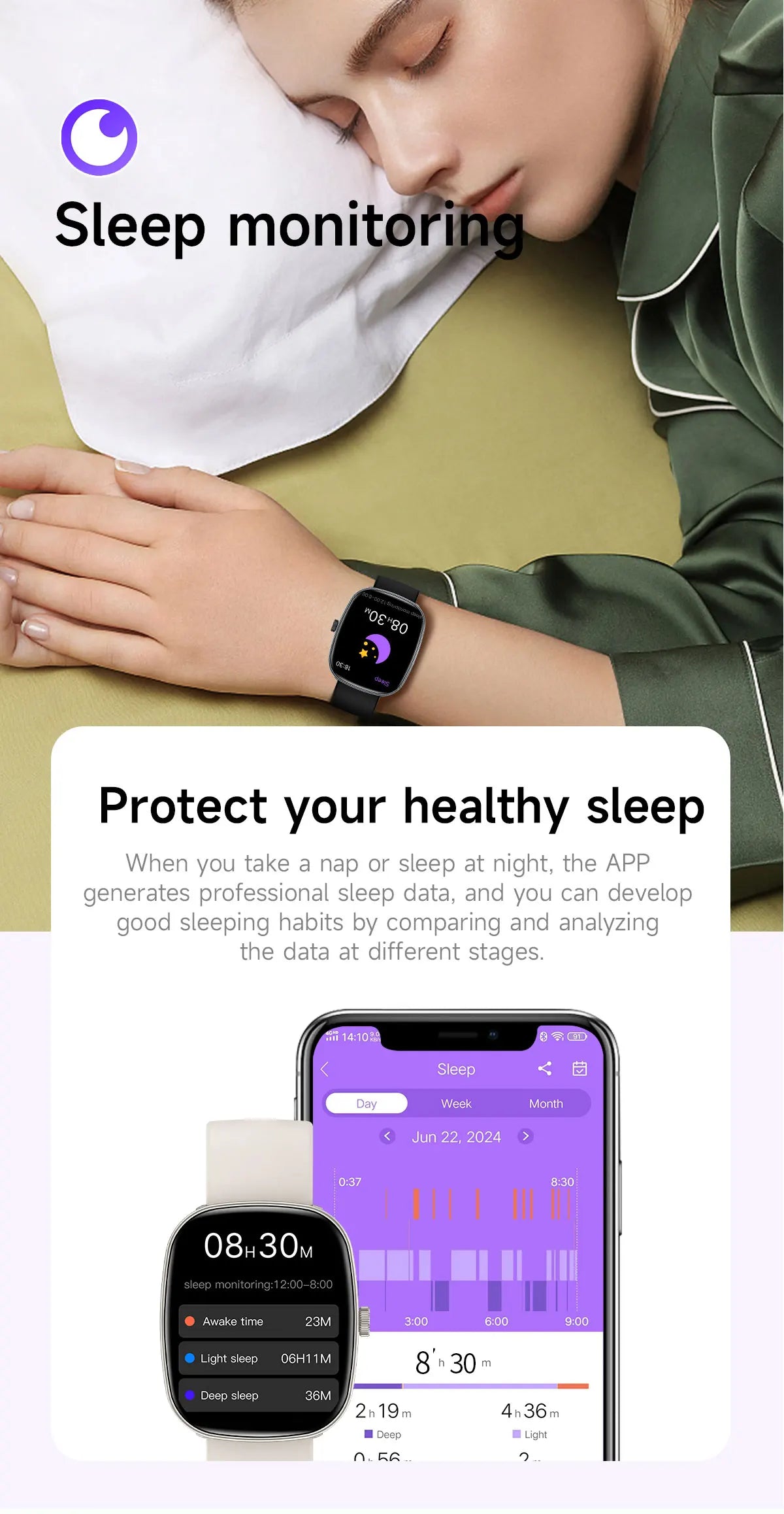 1.83" Smart Watch Bluetooth Call Fitness Health Monitor
