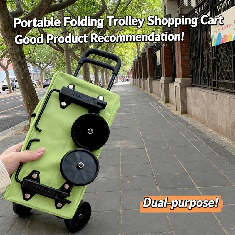 Shopping bag with wheels, foldable, grocery shopping cart, tugboat, portable