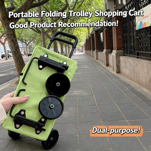 Shopping bag with wheels, foldable, grocery shopping cart, tugboat, portable