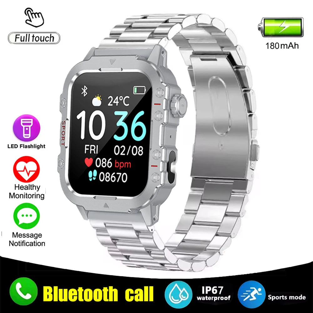 2026 Military Smart Watch Bluetooth Call Fitness Tracker GPS