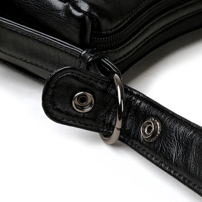 Luxury Designer Leather Shoulder Bag for Women – Retro Minimalist Crossbody Purse