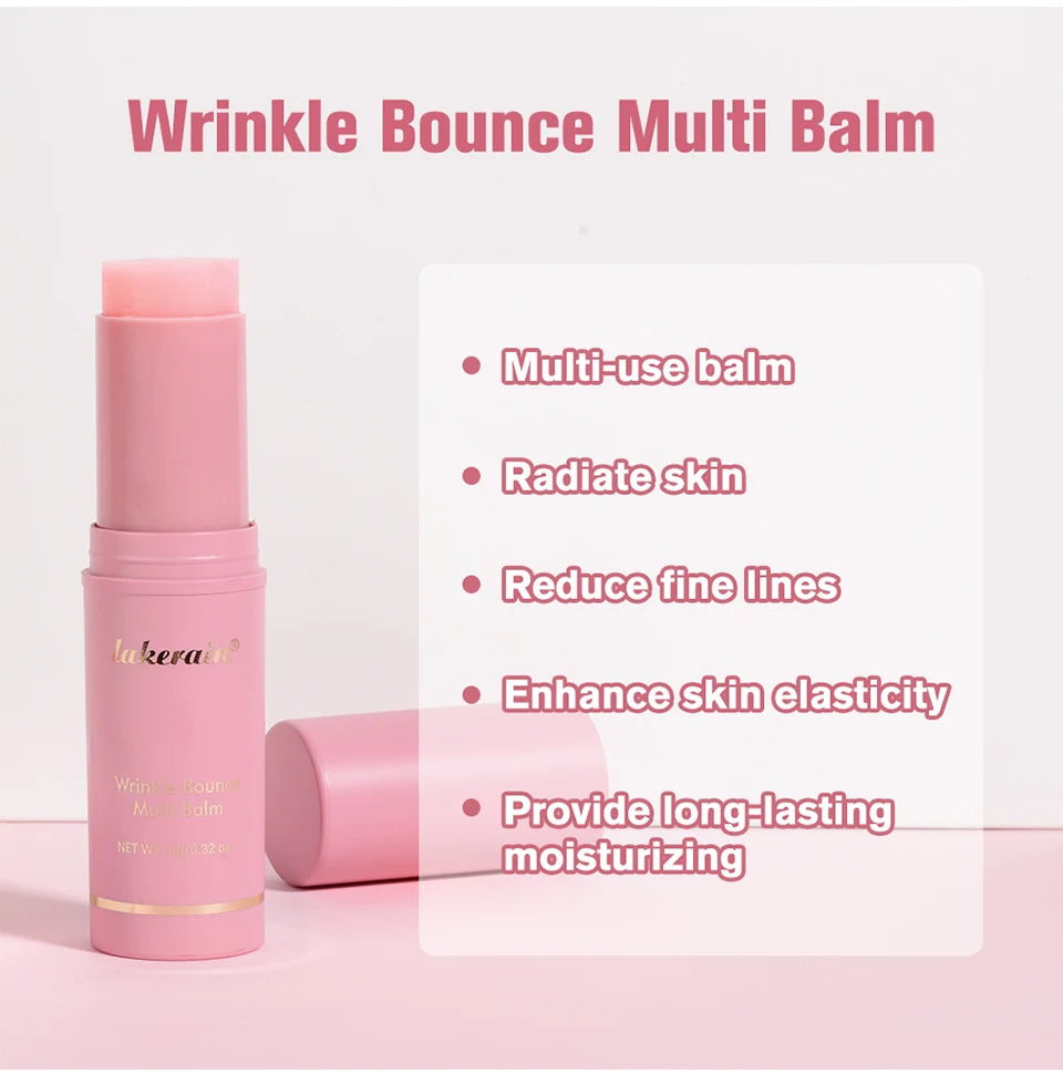 Lakerain Korean Pink Balm Stick – Hydrating Multi‑Use Wrinkle Bounce Balm