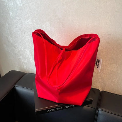 Minimalist Tote Shoulder Bag – Large Capacity Retro Shopping Bag