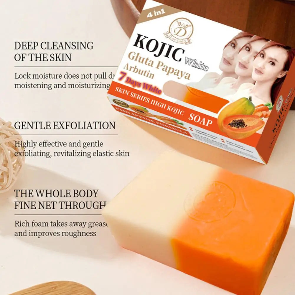 Papaya Kojic Brightening Soap Bar – Deep Cleansing & Skin Radiance