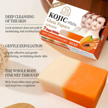 Papaya Kojic Brightening Soap Bar – Deep Cleansing & Skin Radiance