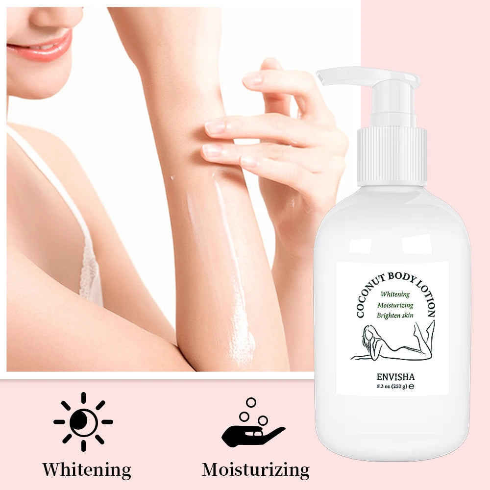 ENVISHA Coconut Oil Body Lotion – Moisturizing Glow for Face & Body
