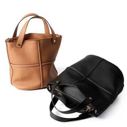 Classic Genuine Leather Women’s Unique Bucket Bag | NIGEDU B409