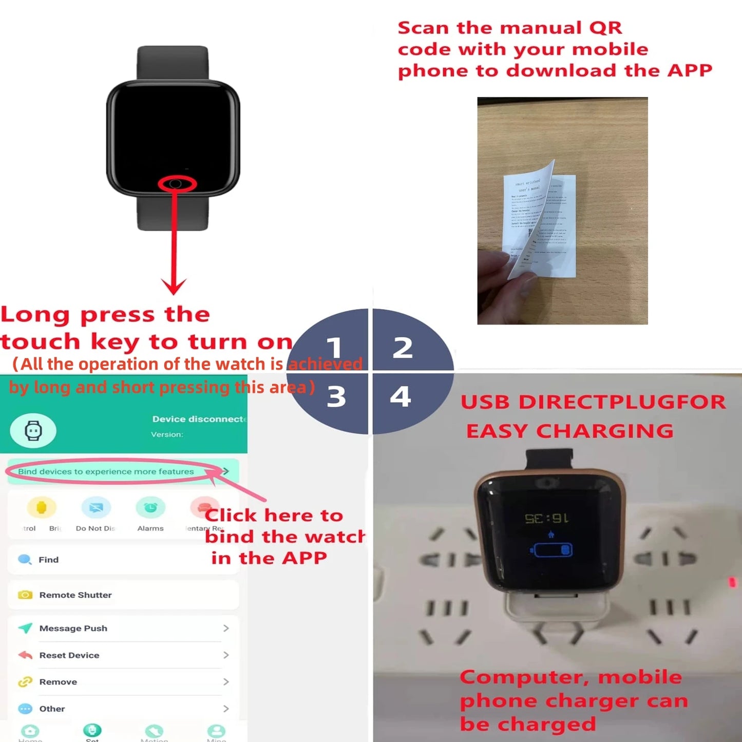 Bluetooth Smartwatch – Fitness & Sleep Monitor