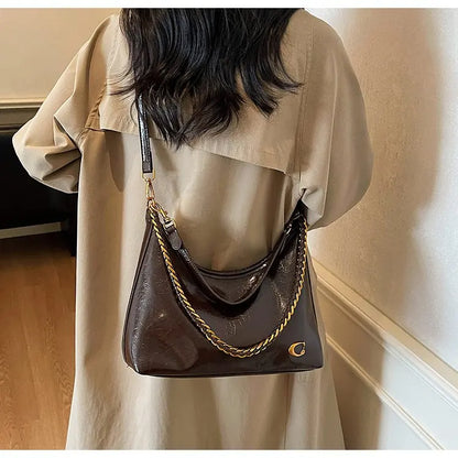 Vintage Designer Large Leather Shoulder Bag – Fashion Stroller Tote