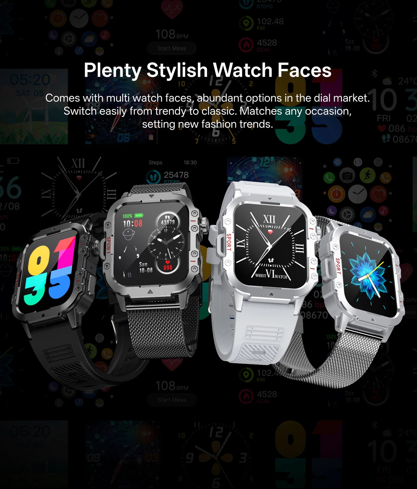 2026 Military Smart Watch Bluetooth Call Fitness Tracker GPS