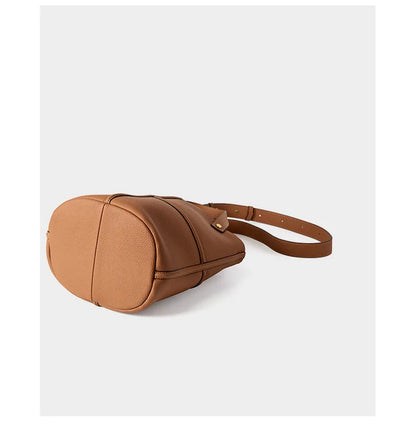 Classic Genuine Leather Women’s Unique Bucket Bag | NIGEDU B409
