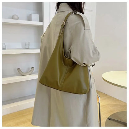 HOMEFISH Retro Luxury Large Tote Bag – Fashion PU Shoulder Handbag