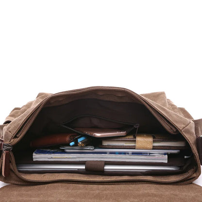 Canvas Men’s Crossbody Laptop Messenger Bag