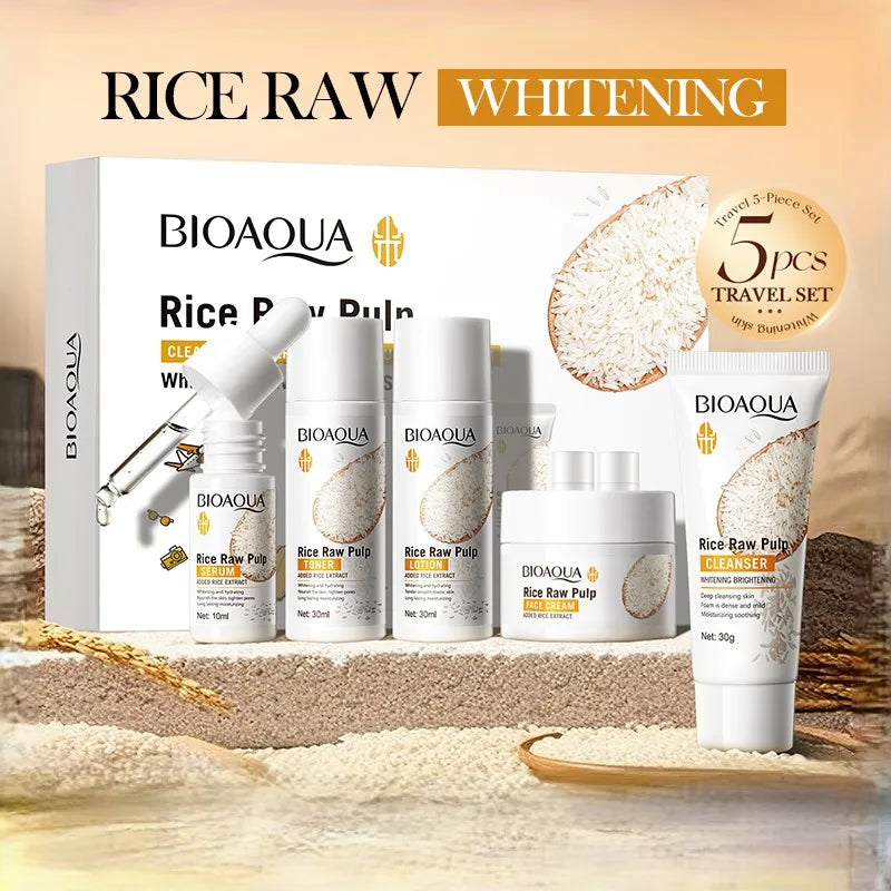 BIOAOUA Rice Puree Set – Hydrating Facial Cleanser & Soap