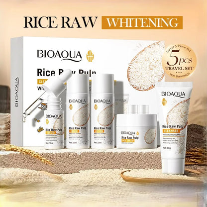 BIOAOUA Rice Puree Set – Hydrating Facial Cleanser & Soap