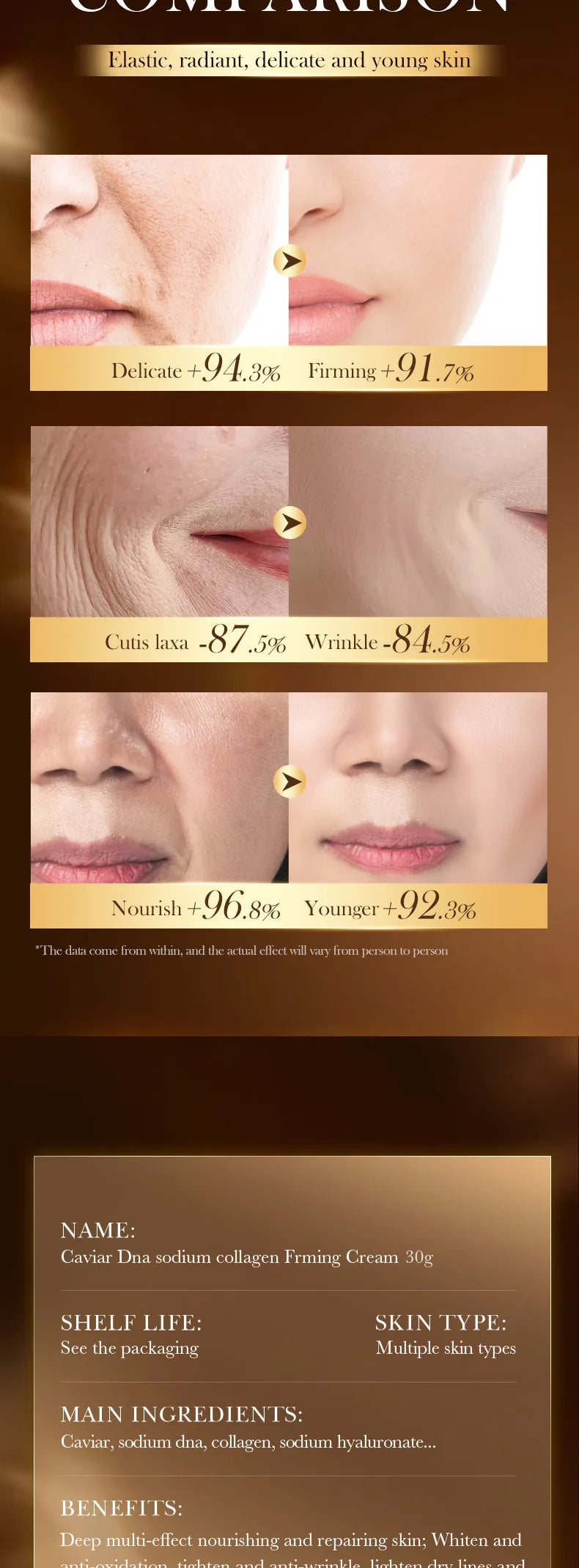 Caviar Firming Anti‑Aging Moisturizer Cream – Collagen & Pearl Lift