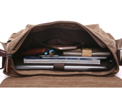 Canvas Men’s Crossbody Laptop Messenger Bag